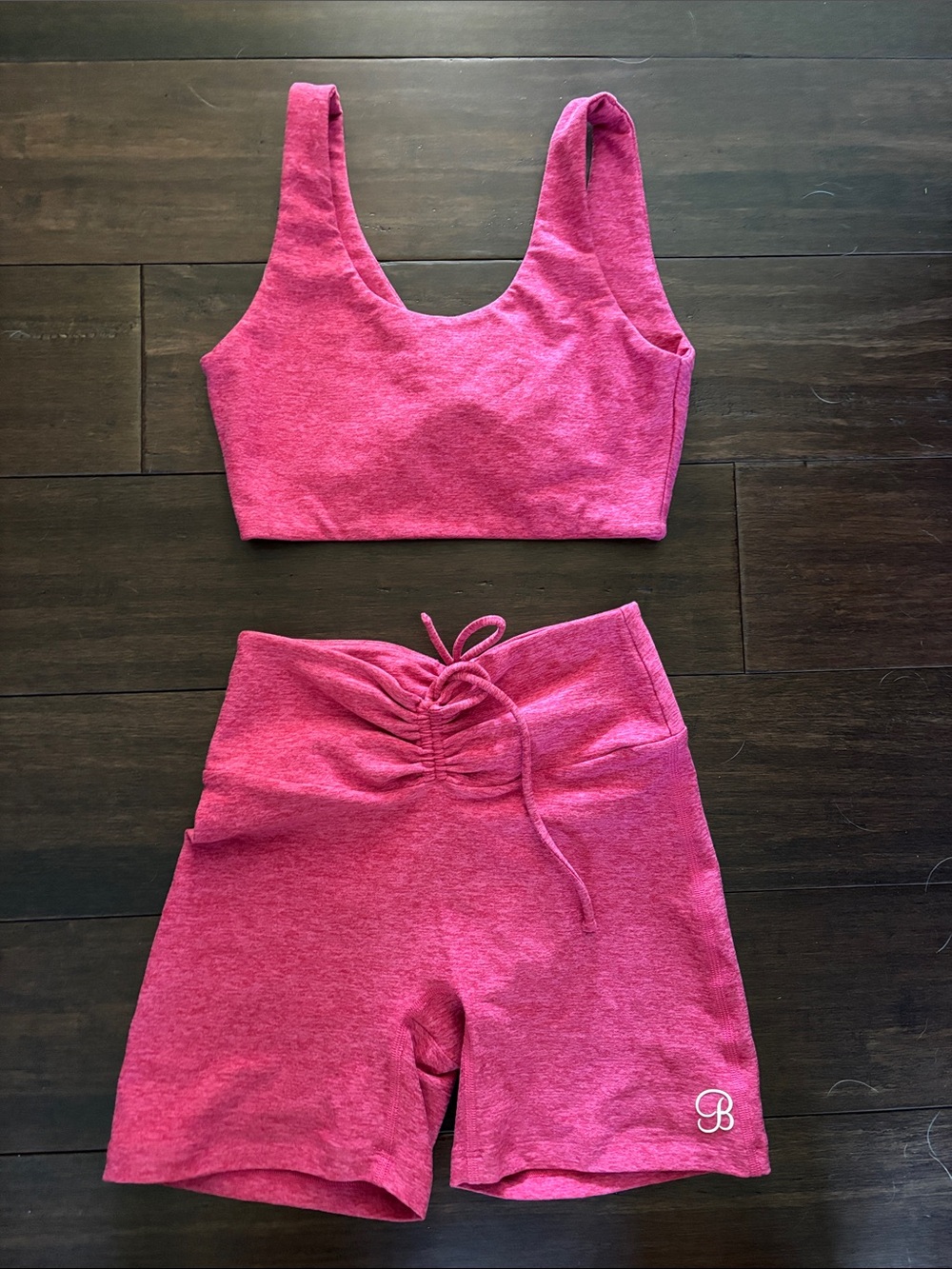 Bombshell Sportswear Hot Pink Athletic set sports Bra and Shorts